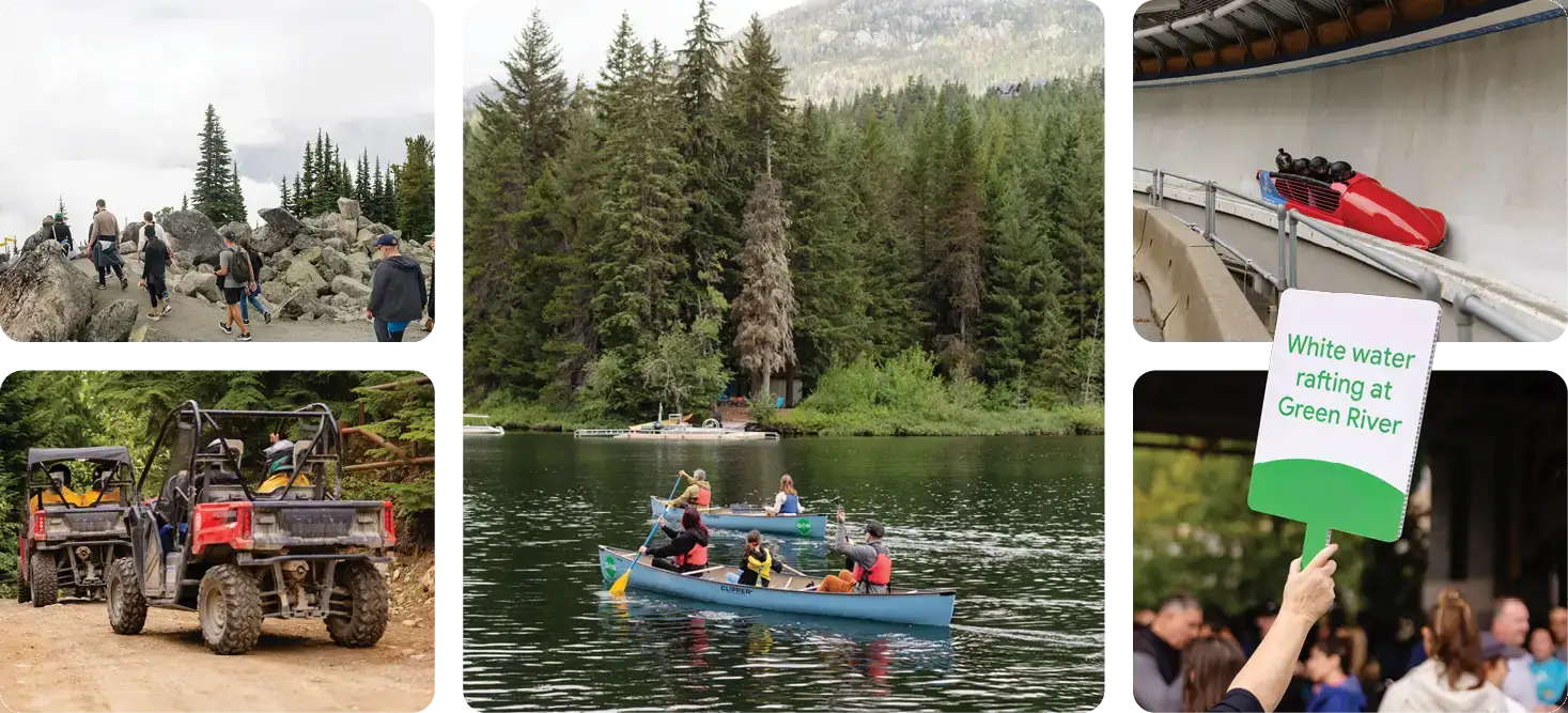 Outdoor activities for incentive trip attendees in Whistler, Canada